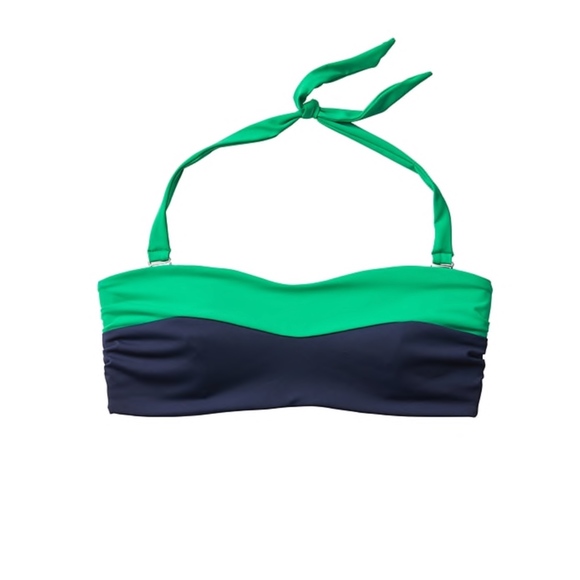 NWT Athleta Chroma Bandeau Bikini Top Green Blue - Picture 2 of 4